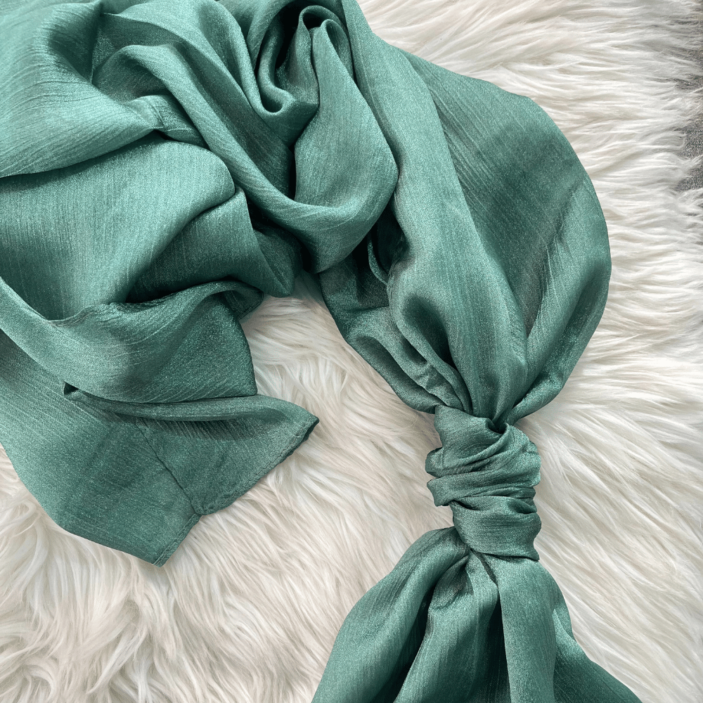 Crinkle Silk Hijab - Mint Green