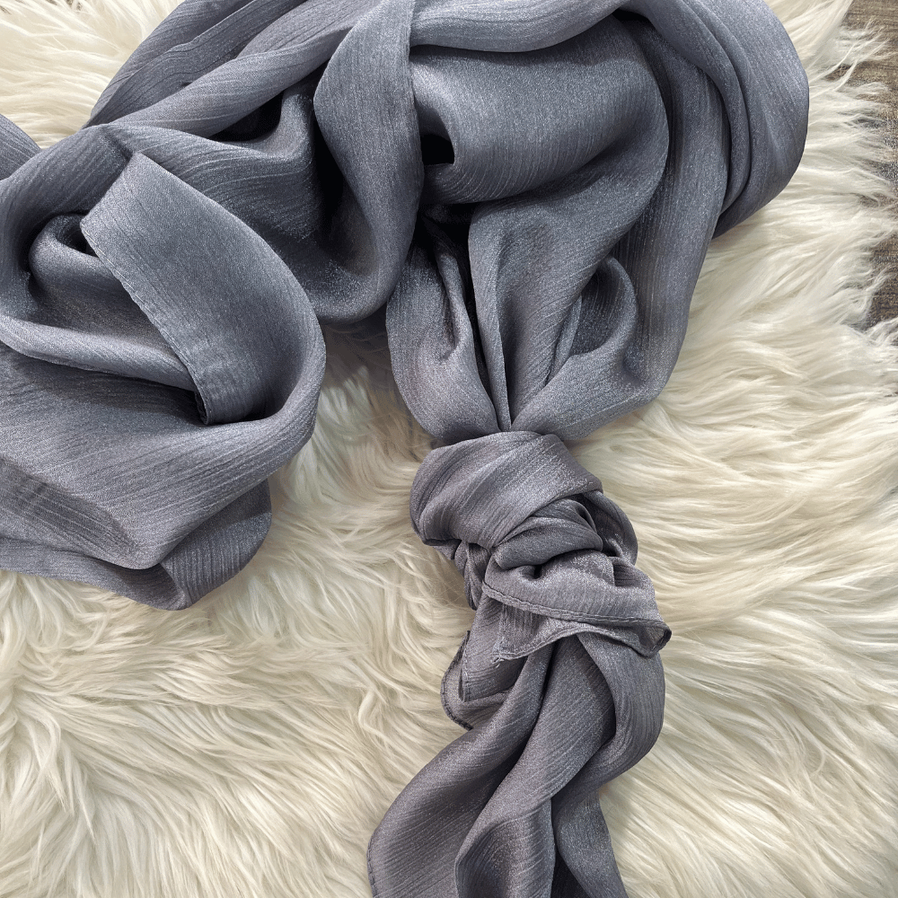 Crinkle Silk Hijab - Charcoal