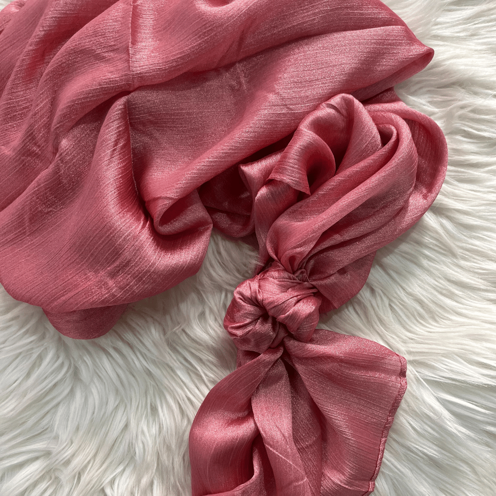 Crinkle Silk Hijab - Peach