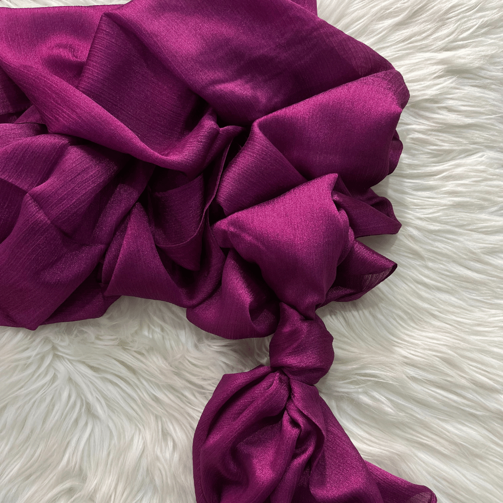 Crinkle Silk Hijab - Margenta