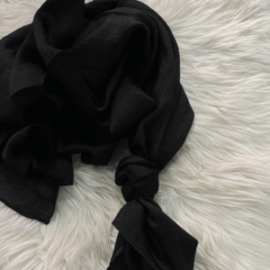 Crinkle Silk Hijab - Black