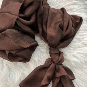 Crinkle Silk Hijab - Brown