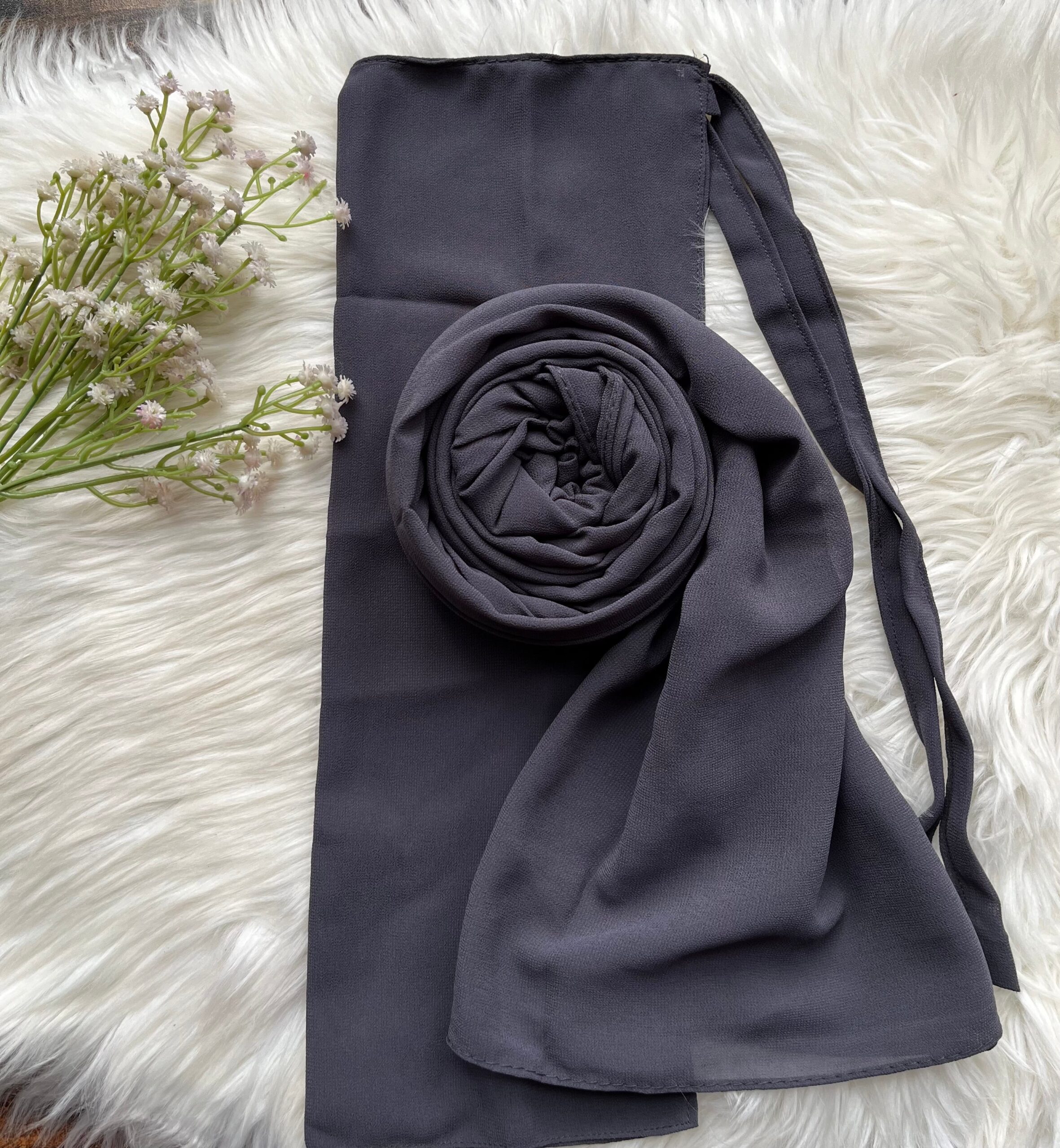 Hijab Naqab Set - Slate Grey
