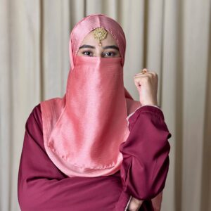 Silk Hijab And Niqab Set - Rosewood