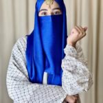 Silk Hijab And Niqab Set - Royal Blue