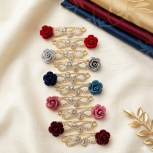 Rose Hijab Pin – Elegant Scarf Brooch