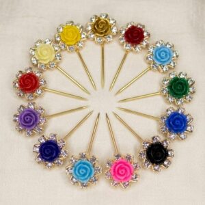 Floral Crystal 4 Hijab Pin