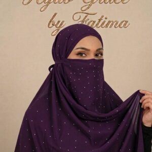 Moonlight Georgette Hijab & Naqab Purple