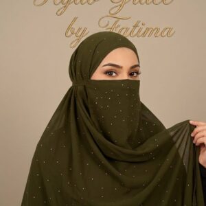 Moonlight Georgette Hijab & Naqab Olive
