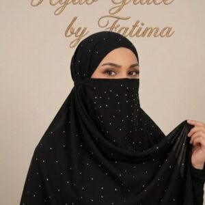 Moonlight Georgette Hijab & Naqab Black