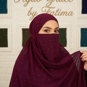 Moonlight Georgette Hijab & Naqab Mehroon